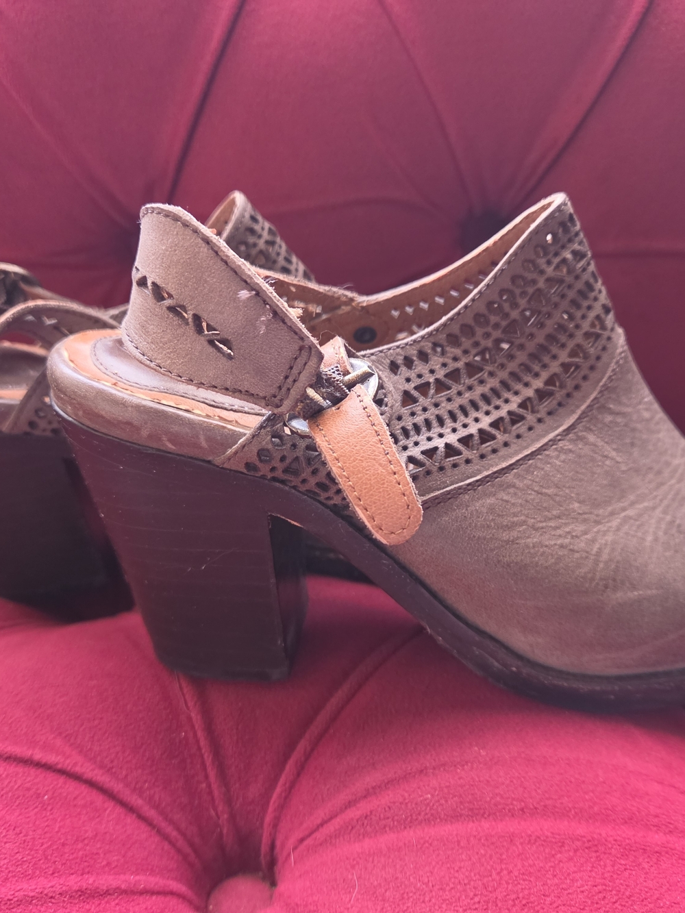 Ariat Women's Taupe Cutout Slingback Heeled Mules